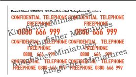 NI Confidential Phone Numbers - Red Type 1